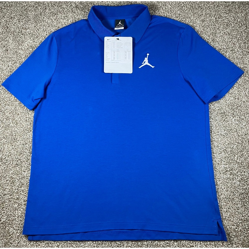 Nike Air Jordan Dri-FIT Polo Shirt Mens Large Blue Jumpman Athlete Sample